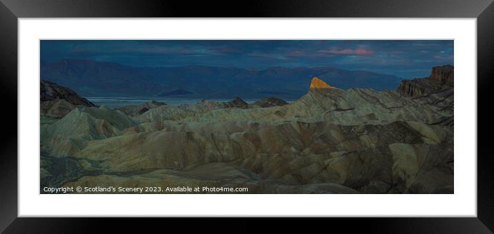 Zabriskie point, Death Valley at sunrise. Framed Mounted Print by Scotland's Scenery