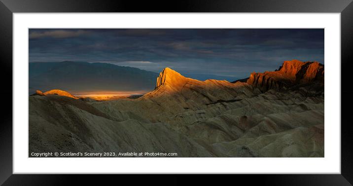 Zabriskie point, Death Valley. Framed Mounted Print by Scotland's Scenery