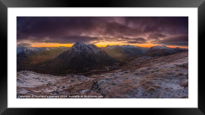 Glencoe, Highlands, Scotland Panoramic view. Framed Mounted Print by Scotland's Scenery