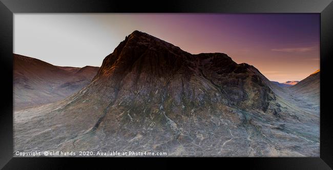 Buachaille Etive Mor mountain at sunrise. Framed Print by Scotland's Scenery