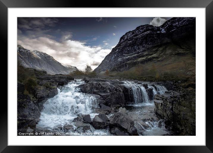 Waterfalls in Glencoe, Highlands, Scotland. Framed Mounted Print by Scotland's Scenery