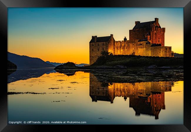 Sunset at Eilean Donan Castle, Highlands, Scotland Framed Print by Scotland's Scenery