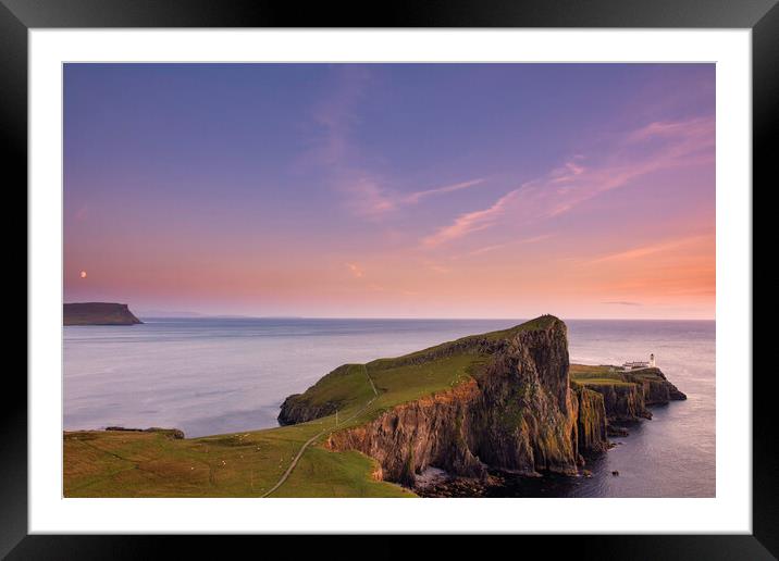 Sunset Neist Point lighthouse Framed Mounted Print by Scotland's Scenery