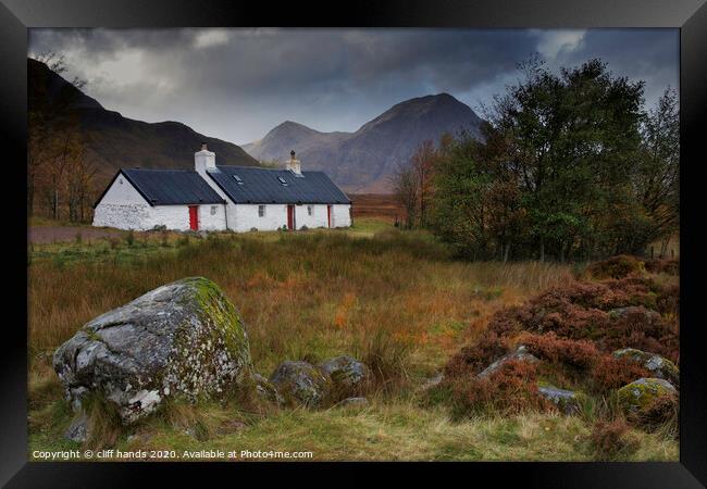 Black Rock Cottage, Glencoe, Highlands, Scotland. Framed Print by Scotland's Scenery