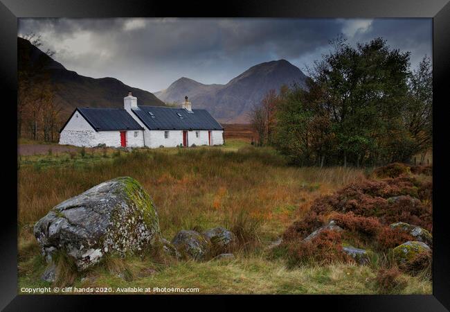Black rock cottage, Glencoe. Framed Print by Scotland's Scenery