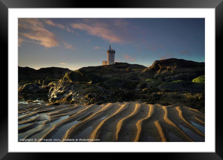 Elie lighthouse, fife, scotland at sunset Framed Mounted Print by Scotland's Scenery