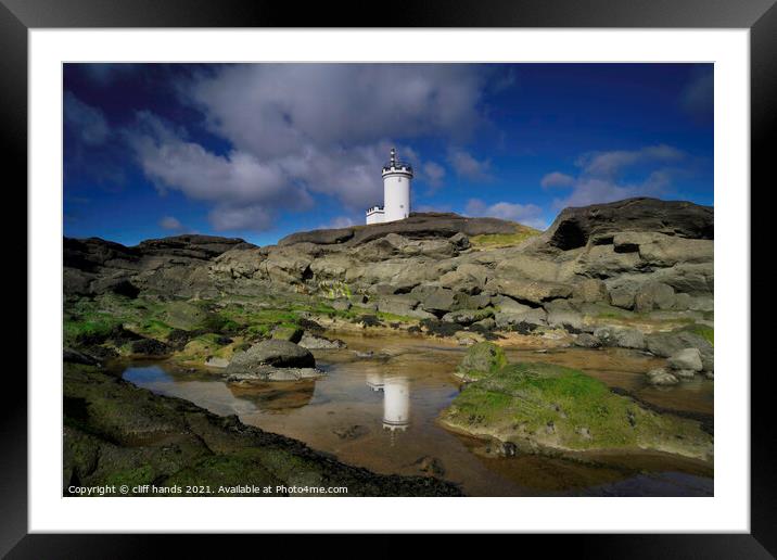 Elie lighthouse reflections. Framed Mounted Print by Scotland's Scenery