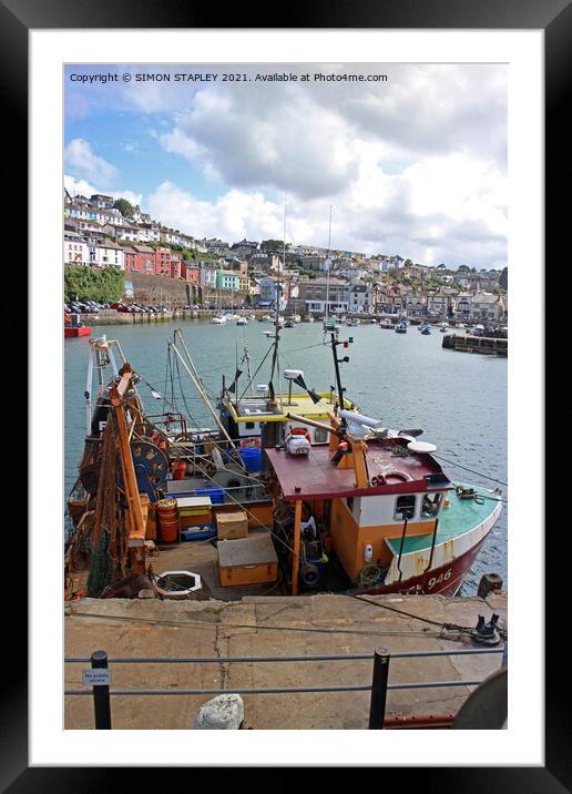 BRIXHAM HARBOUR Framed Mounted Print by SIMON STAPLEY