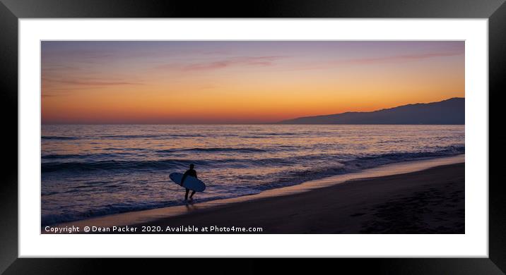 Sunset Surfer Framed Mounted Print by Dean Packer