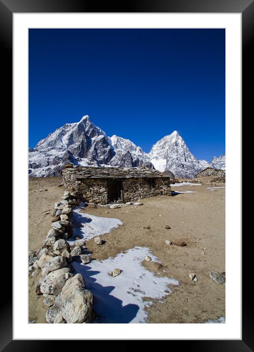 Yak Herders hut Nepal Framed Mounted Print by Christopher Stores