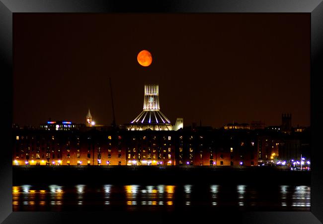 Liverpool Catholic Cathedral with Moon in the background Framed Print by Christopher Stores
