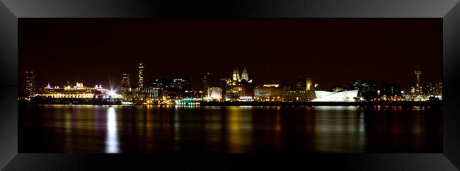 Liverpool Waterfront at Night Framed Print by Christopher Stores