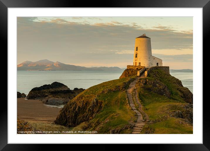 Majestic Twr Mawr Lighthouse Framed Mounted Print by Clive Ingram