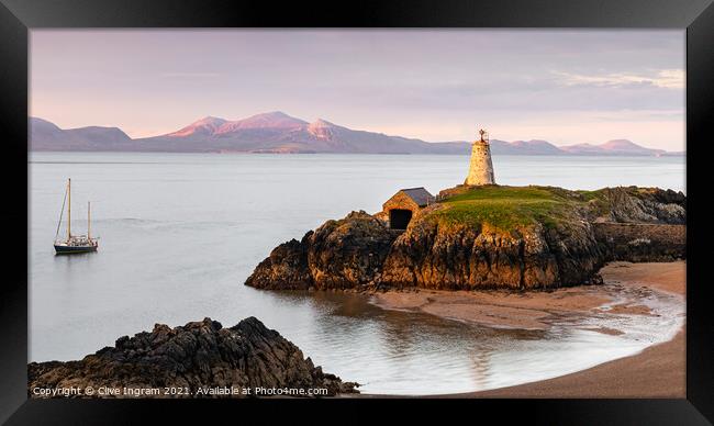 Secluded cove at dawn Framed Print by Clive Ingram