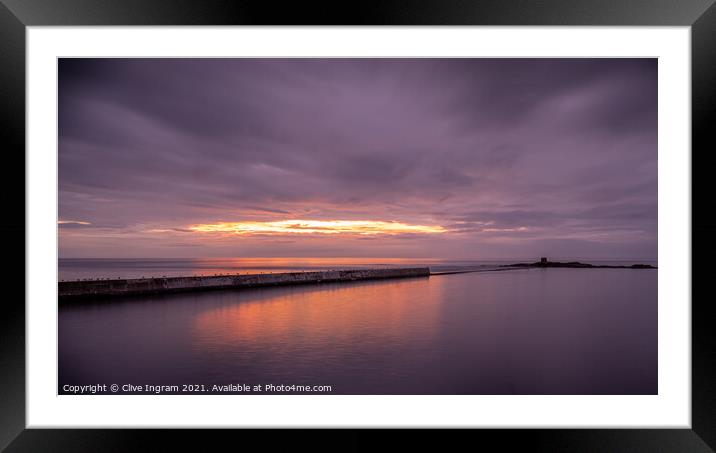 Tranquil Sunrise at Seahouses Harbour Framed Mounted Print by Clive Ingram