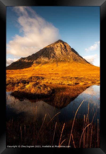 Buachaille reflection Framed Print by Clive Ingram