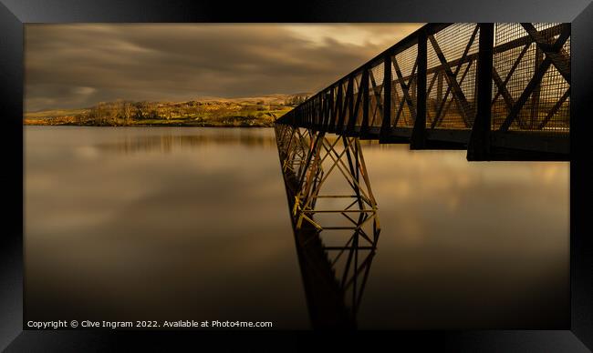 Llyn Trawsfyndd bridge Framed Print by Clive Ingram