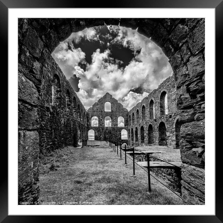 The old slate factory Framed Mounted Print by Clive Ingram