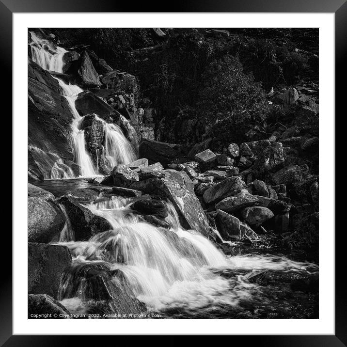 Welsh mountain stream Framed Mounted Print by Clive Ingram