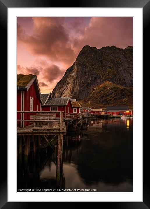 Serene Rorbu at Dawn Framed Mounted Print by Clive Ingram