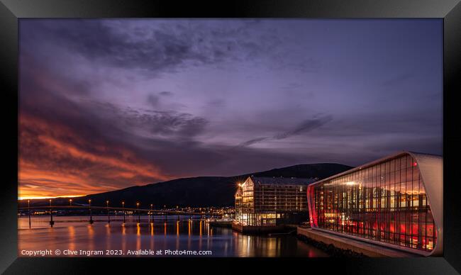 Majestic Sunrise Over Hurtigruten Museum Framed Print by Clive Ingram