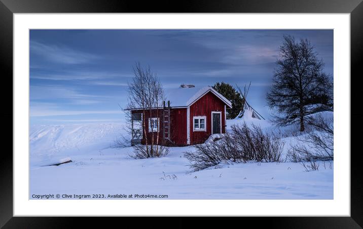 The Enchanting Red Hut Framed Mounted Print by Clive Ingram