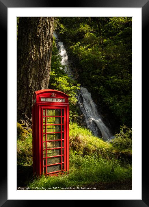 Rustic Red Telephone Booth Framed Mounted Print by Clive Ingram