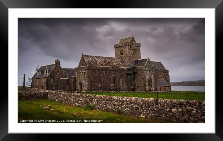 Historic Iona Abbey Framed Mounted Print by Clive Ingram