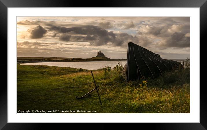 Lindisfarne landscape Framed Mounted Print by Clive Ingram