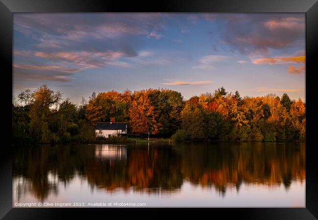 Autumn at the old boathouse Framed Print by Clive Ingram