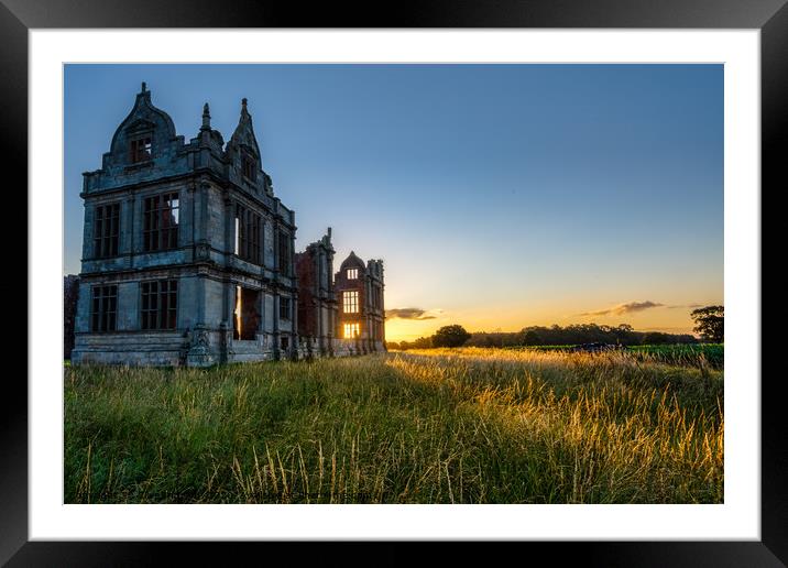 Sunrise at Moreton Corbet Castle Framed Mounted Print by Clive Ingram