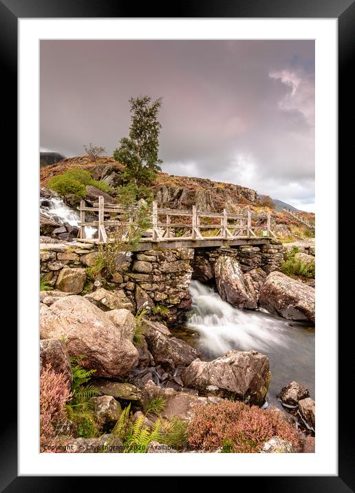Welsh mountain stream in full flow. Framed Mounted Print by Clive Ingram
