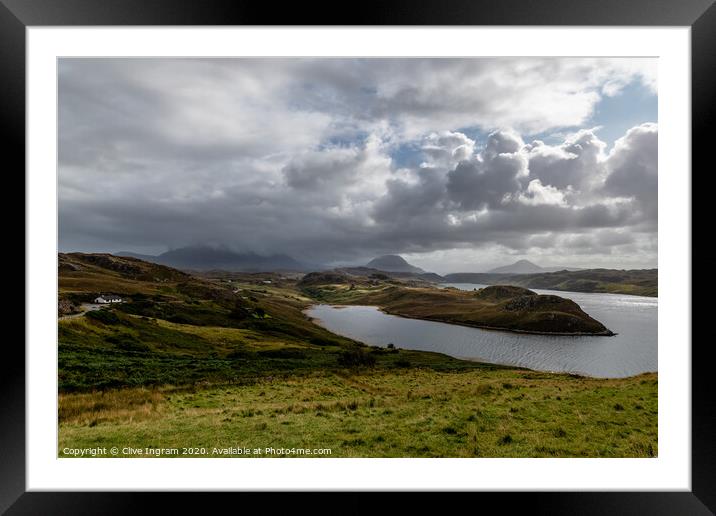 Assynt view of loch and mountains Framed Mounted Print by Clive Ingram