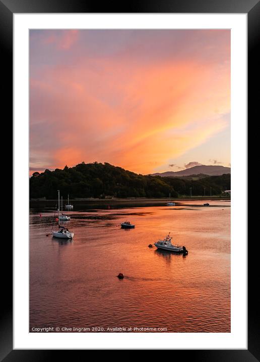 Majestic Welsh Sunset Framed Mounted Print by Clive Ingram