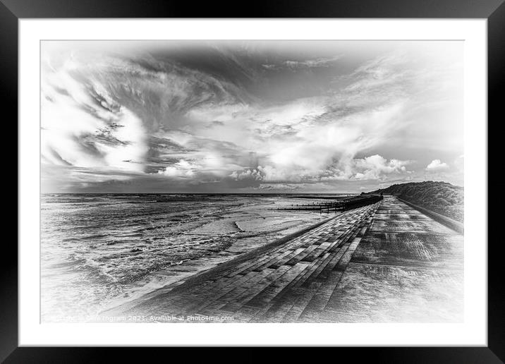 Black and white welsh seascape Framed Mounted Print by Clive Ingram