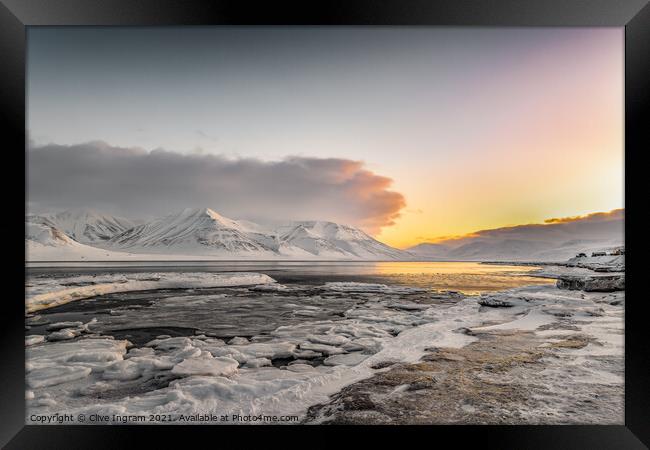 Majestic Svalbard A Winter Wonderland Framed Print by Clive Ingram