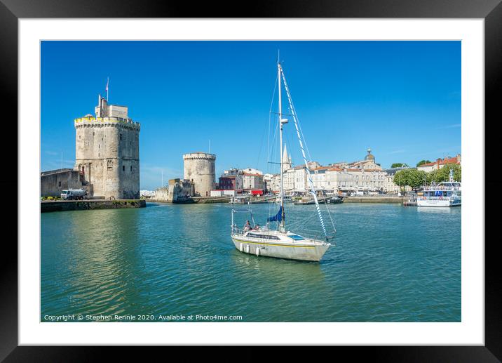 Yacht sailing at la Rochelle, France Framed Mounted Print by Stephen Rennie