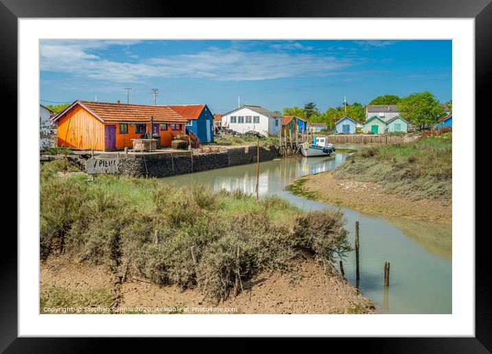 Oyster huts Oleron Island France Framed Mounted Print by Stephen Rennie