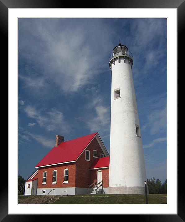 Tawas Point Lighthouse  Framed Mounted Print by Jennifer Longardner