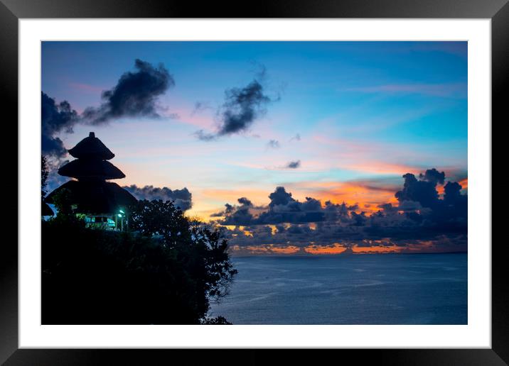 Uluwatu Temple at Dusk Framed Mounted Print by Ben Griffin