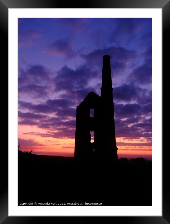 Sunset at Carn Galver engine house, Cornwall Framed Mounted Print by Amanda Hart