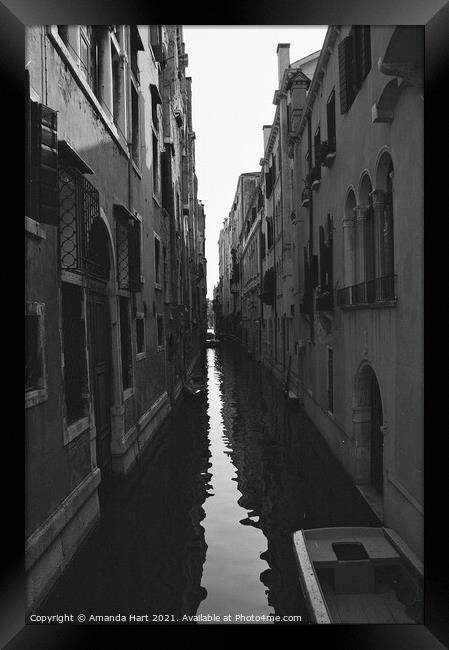 Venice canal Framed Print by Amanda Hart