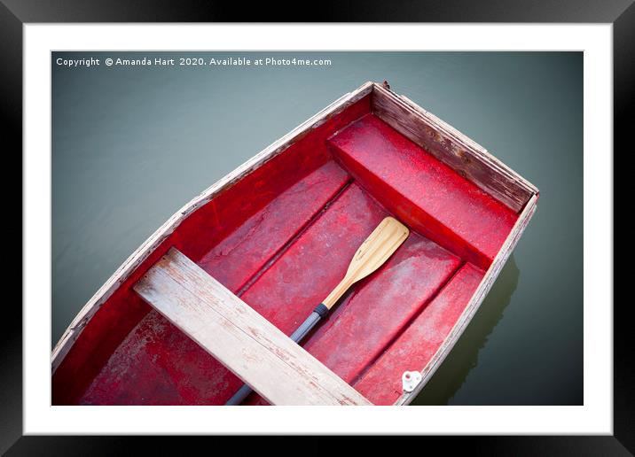 Little Red Rowing Boat Framed Mounted Print by Amanda Hart