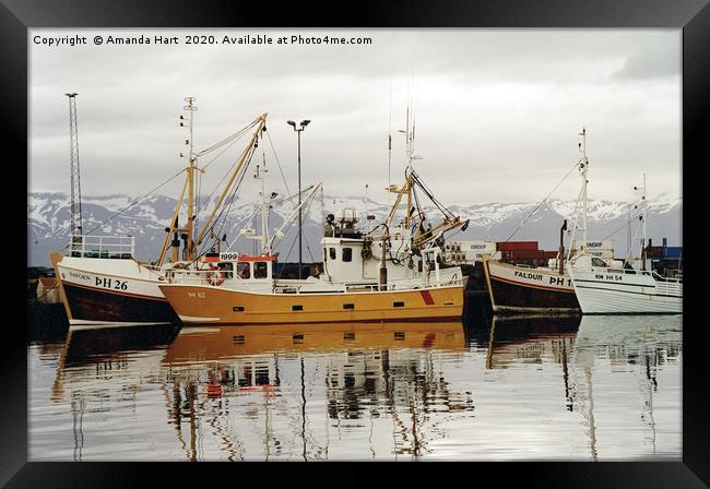Icelandic Fishing Boats Framed Print by Amanda Hart