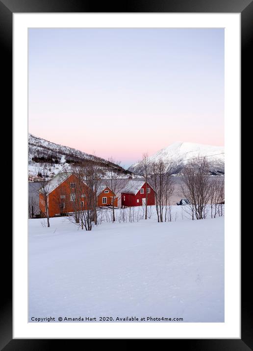 Warm Colours, Warm Homes - Winter in Norway Framed Mounted Print by Amanda Hart