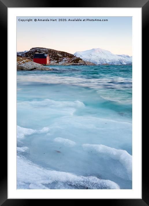 Winter Sea Norway - Slushy Sea Framed Mounted Print by Amanda Hart