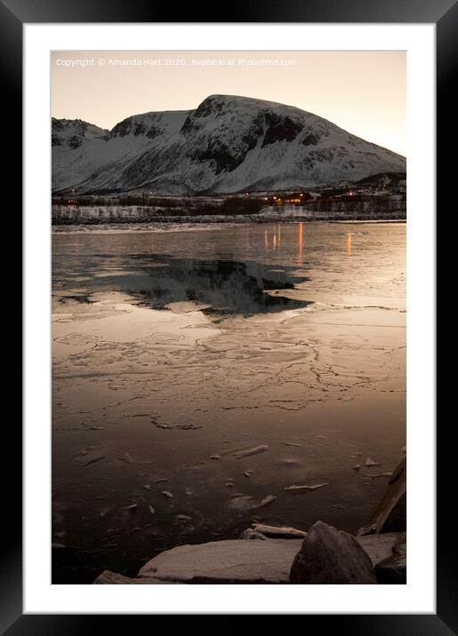 Frozen sea in Norway Framed Mounted Print by Amanda Hart
