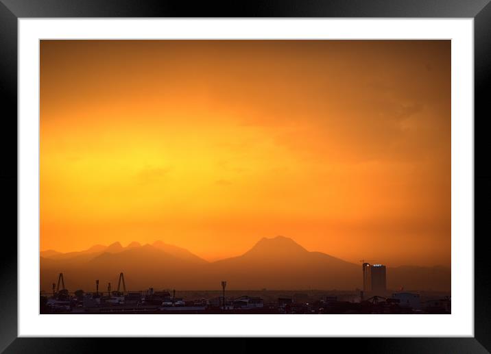 Ba Vi mountains from a distance Framed Mounted Print by Thang Nguyen