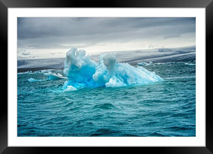 Glacier Lagoon Iceland Framed Mounted Print by simon cowan