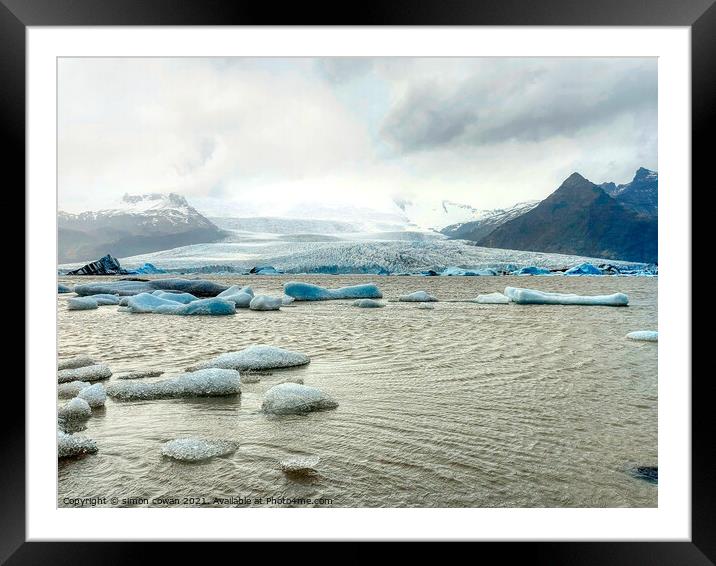diamond ice / Glacier Framed Mounted Print by simon cowan